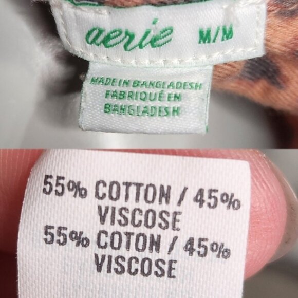 Aerie Leopard Print Button Down Pajama Long Sleeve Top Size M - Picture 10 of 11